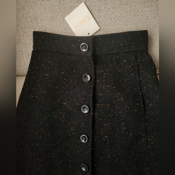 Chloe A-Line Tweed Midi Skirt - Picture 7 of 11